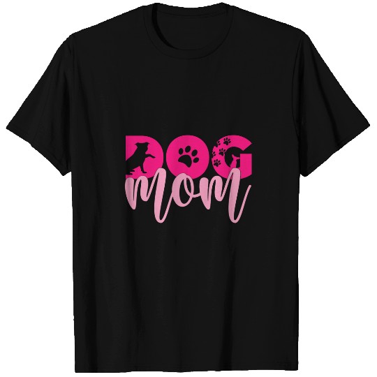 Dog Mom Pink with Paw Prints T-Shirts