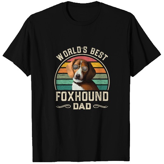 Mens Worlds bests Foxhound Dad vintages American Foxhound Dog Dad T-Shirts