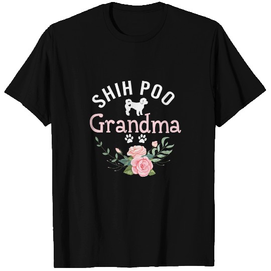Shih Poo Grandma Gifts Womens Shih Poo Dog Lover Christmas T-Shirts