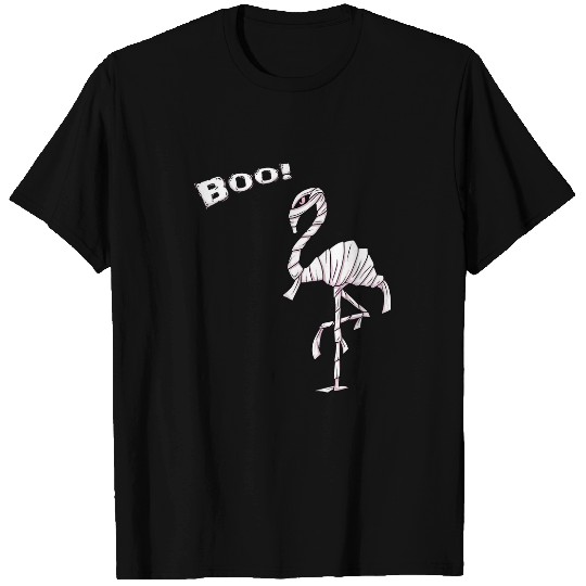 Boo Pink Halloween Flamingo Mummy Costume T-Shirts