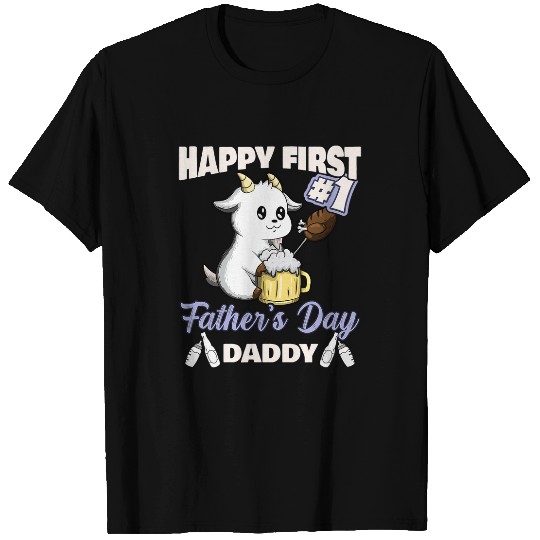 Goats Lover Cute Goats Happy First Fathers Day Daddy Bbq Beer T-Shirts