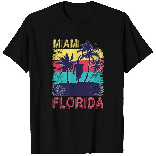 Surf Life Retro Summer Surfing South Beach Tropical Miami Florida T-Shirts