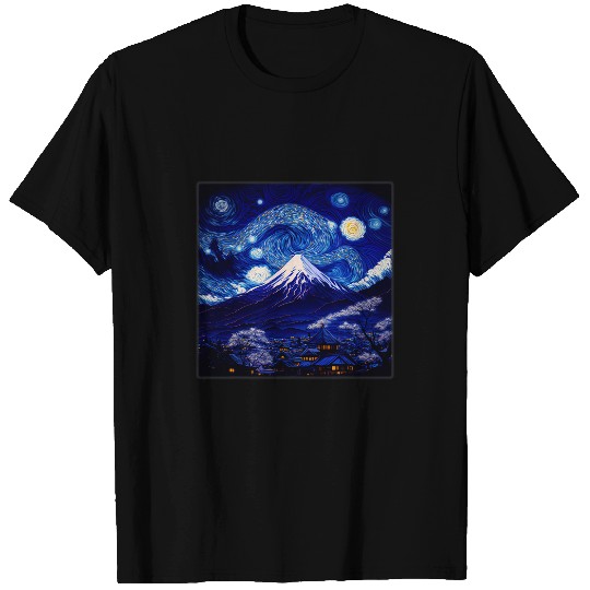 Surrealism Starry Night Mount Fuji 2 T-Shirts