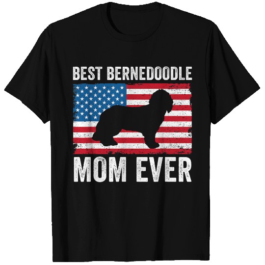 Bernedoodle Mom American Flag Bernedoodle Mountain Dog Cute T-Shirts