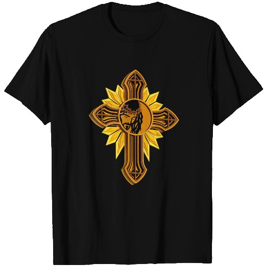 Christian Sunflower Cross Western Jesus Bible Verse Christian Christ T-Shirts