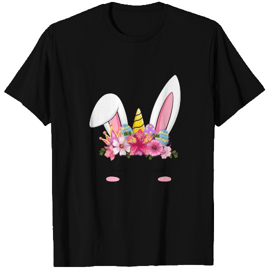 Happy Easter Unicorns Bunny Girls Kids Easter Eggs 3 T-Shirts