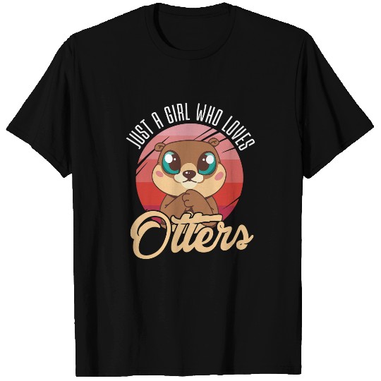 Otters Just A Girl Who Loves Otters Cute Sea Otter Lover Women 2 T-Shirts