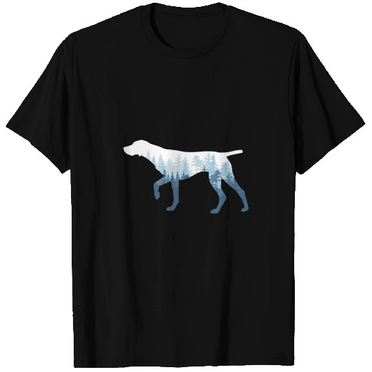 Dog German Shorthaired GSP Silhouette German Shorthaired Pointer Dog Outdoor Nature T-Shirts