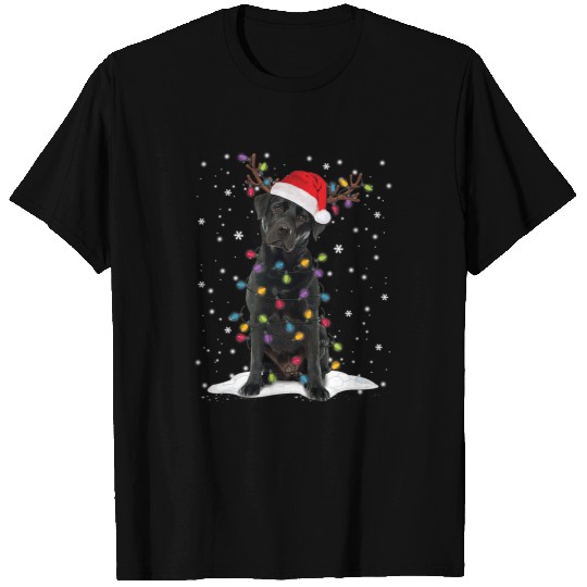 Labrador Lab Dog Black Lab Labrador christmas Tree Light Pajama Dog xmass 3 T-Shirts