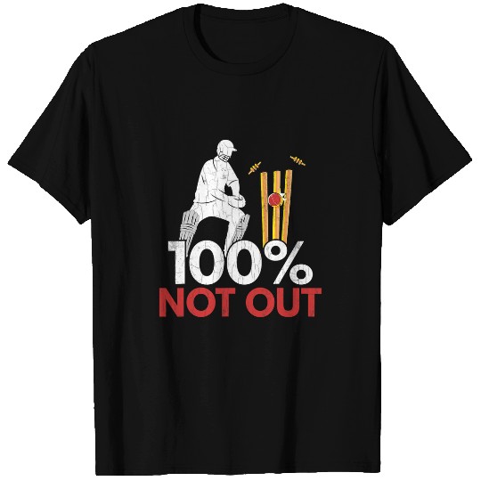 Cricket Fan 100 Not Out Funny Cricket Player Coachs Sports Graphic T-Shirts