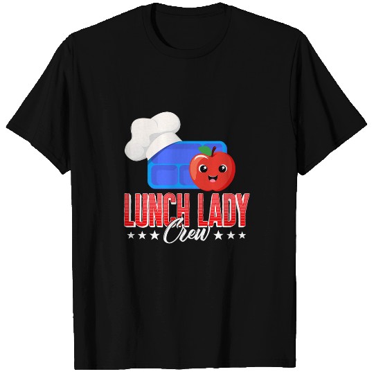 Lunch Lady Cafeteria Crew Worker Apple Lunch Tray With Chef T-Shirts