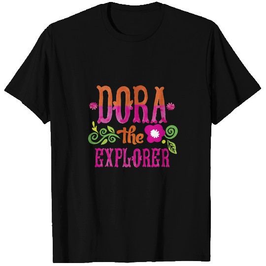 Dora the Explorer Flower Word Art Logo T-Shirts