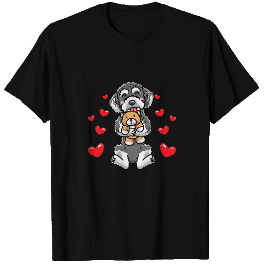 Kawaii Schnoodle Dog With Stuffed Animal T-Shirts