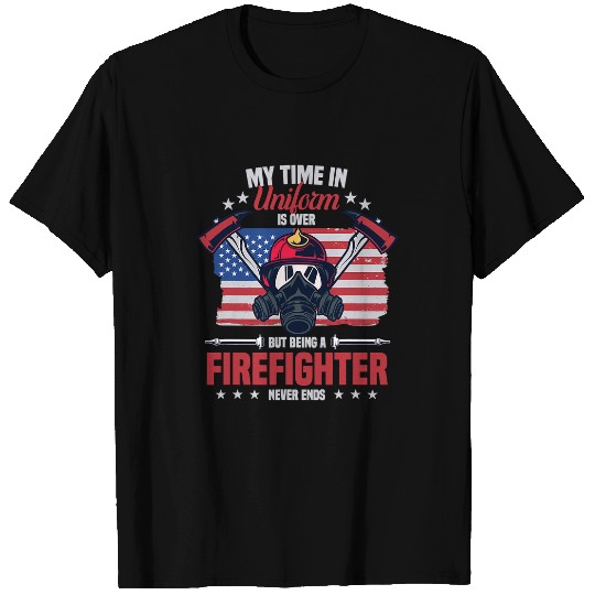 Fireman Firefighter Retired firefighter us flag retirement retired dad or mom 188 Firemen T-Shirts