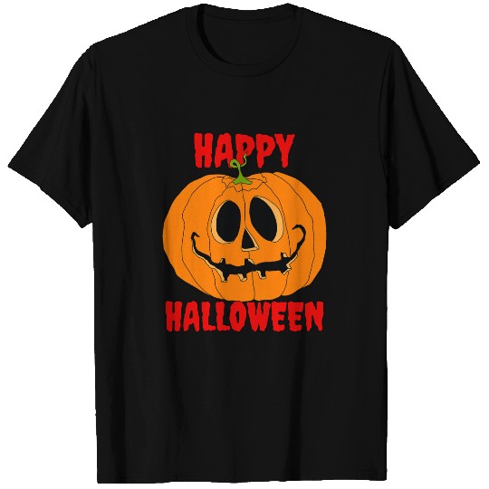 Big Orange Jack O Lantern Pumpkin Happy Halloween T-Shirts