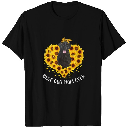 Flat Coated Retriever Mom Sunflower Dog Mom Women T-Shirts