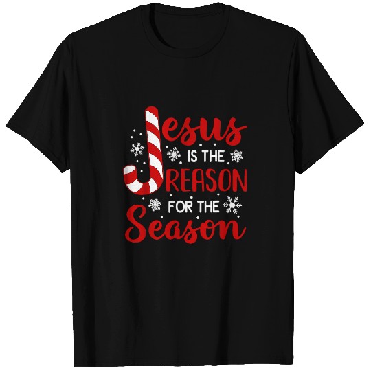 Christian Jesus Is The Reason For The Season Christian Candy Cane xmass Christ T-Shirts