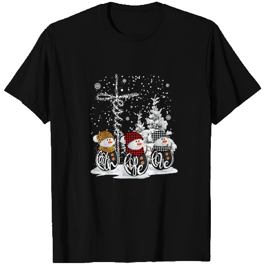 Christian Jesus Faith Hope Love Snowman Funny xmass For Christian 354 Bibble Jesus Christ T-Shirts