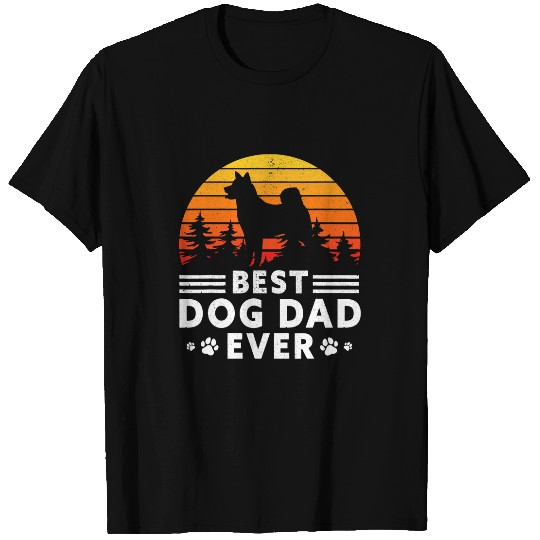 Dog Akita bests Dog Dad Ever Retro vintages American Akita Inu T-Shirts