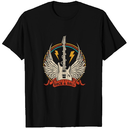 Guitarist vintages 80s Rock Roll Music Guitar Lover Funny Distressed Guitar T-Shirts