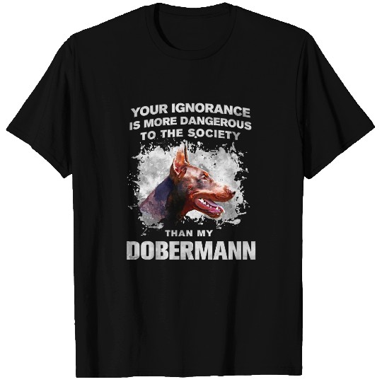 Dog Doberman PinscherDobermann puppy animal funny T-Shirts