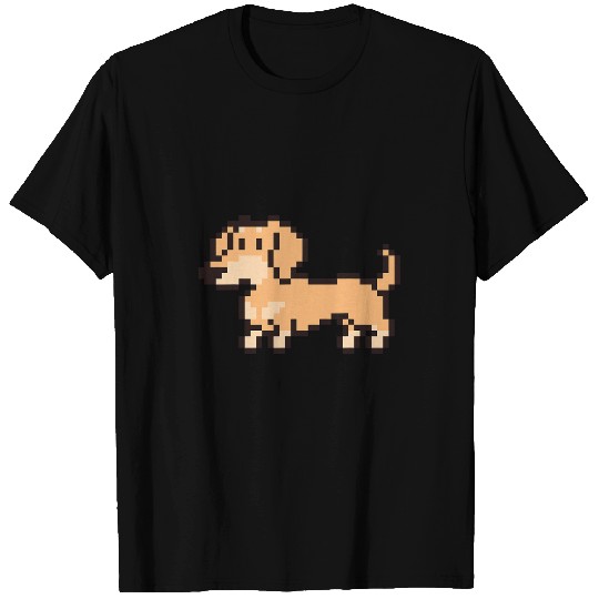 Dachshund 8 Bit Pixel Art Cream T-Shirts