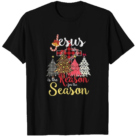 Christian Jesus Is The Reason For The Season Christian Christmas Tree Christ T-Shirts