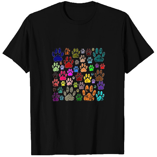 Distressed Dog Paw Prints T-Shirts