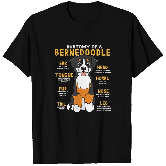 Bernedoodle Anatomy Funny Dog Mom Dad Cute T-Shirts