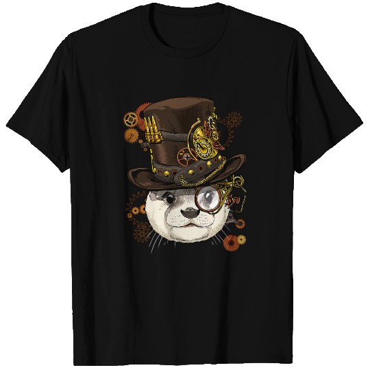 Otters Steampunk Sea River Otter Sea Animal Face Scifi Victorian 51 T-Shirts