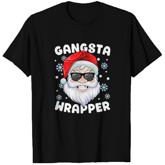 Gangsta Wrapper Santa Gangster Wrapper Funny Christmas T-Shirts