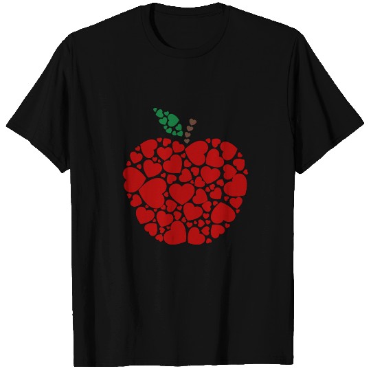 Teacher Job Funny Apple Hearts Teacher Student Happy Valentines Day Men T-Shirts