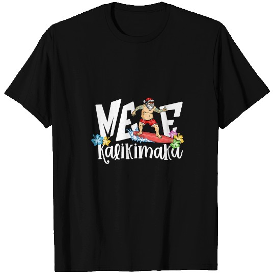 Surf Life Santa Mele Kalikimaka Christmas In Hawaii Surf Beach T-Shirts