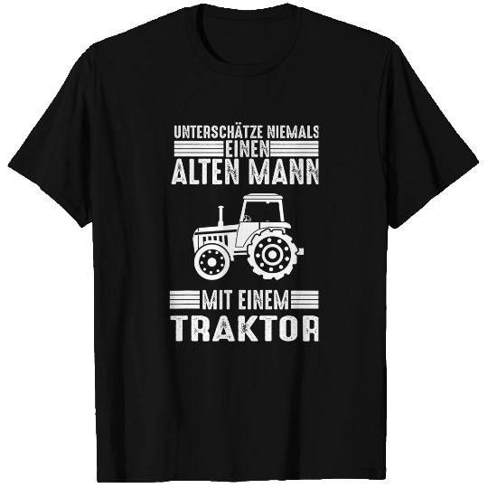Tractor driving Mens Tractor Grandpa Dad Father Agriculture Farm Fathers Day T-Shirts