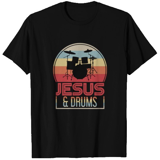 Christian Drum Lover And Jesus 83 Music Drum Lover Drummer Drumming Christ T-Shirts