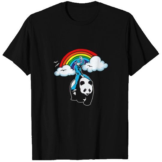 Funny Bear Panda Rider Funny Random Cute Panda Bear Sailor Rainbow Cute Bears T-Shirts