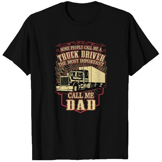 Mens Christmas Retro bests Trucking Dad Semi Truck Driver 3 T-Shirts