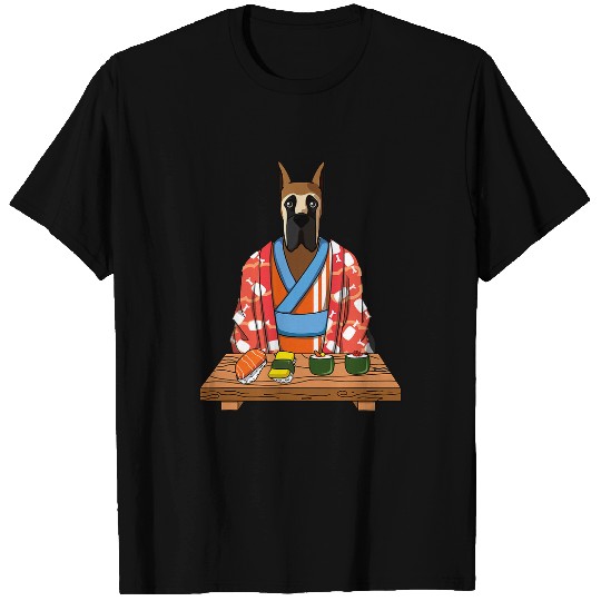 Dog Great Dane Kimono Kawaii Japanese Foodie Sushi T-Shirts