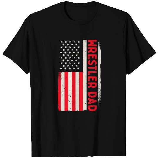 Patriotic Wrestling Wrestler Dad American Flag 2 T-Shirts