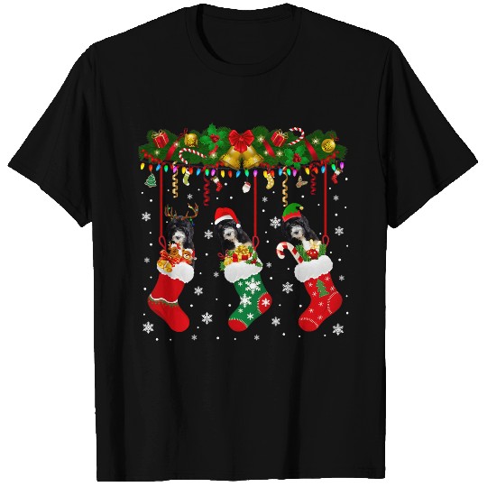Bernedoodle In Sock xmass Reindeer Santa ELF Dog T-Shirts