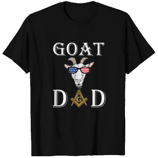 Goats Lover Dad Masons US Flag Glasses Masonic Fathers Day Gift T-Shirts