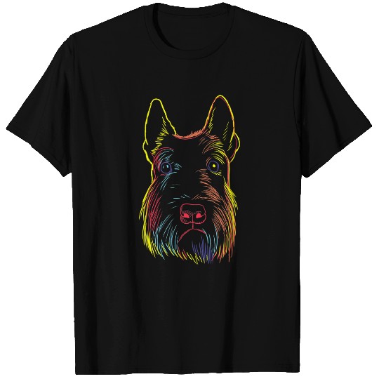 Dog Scottish Terrier Colourful Scottie Dog Scottish Terrier T-Shirts