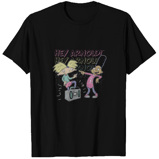 Hey Arnold Arnold Gerald Jamming Distressed Portrait T-Shirts