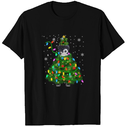 Bernedoodle Christmas Tree xmass Lights Dog Lover T-Shirts