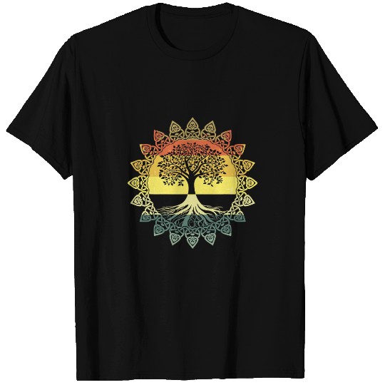 Namaste Yoga vintages Retro Celtic Knot Tree Of Life Yoga Meditation Meditation T-Shirts
