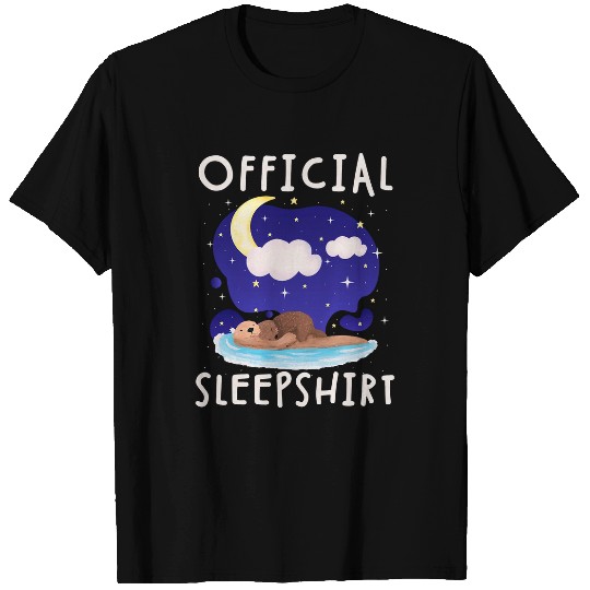 Otters sea Funny Otter Design Official Sleep T-Shirts