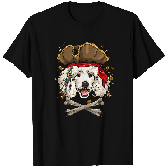 Poodles Pirate Jolly Roger Flag Crossbones Pet Dog Lover Poodle dog T-Shirts