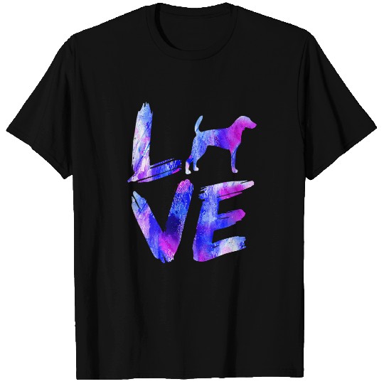 Love American Foxhound Watercolor Blue Dog Mom Dad T-Shirts