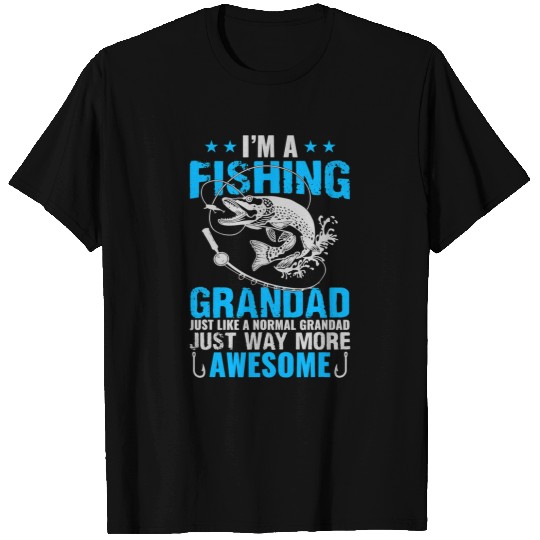 Fishing Mens Fishing Grandad Matching Big Fish Ice Fishing Lover Fisher T-Shirts