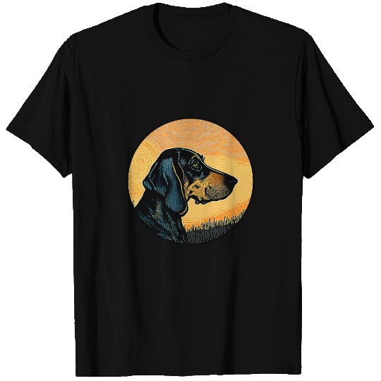 Black and Tan Coonhound Starry Night Painting Dog Mom Dad T-Shirts
